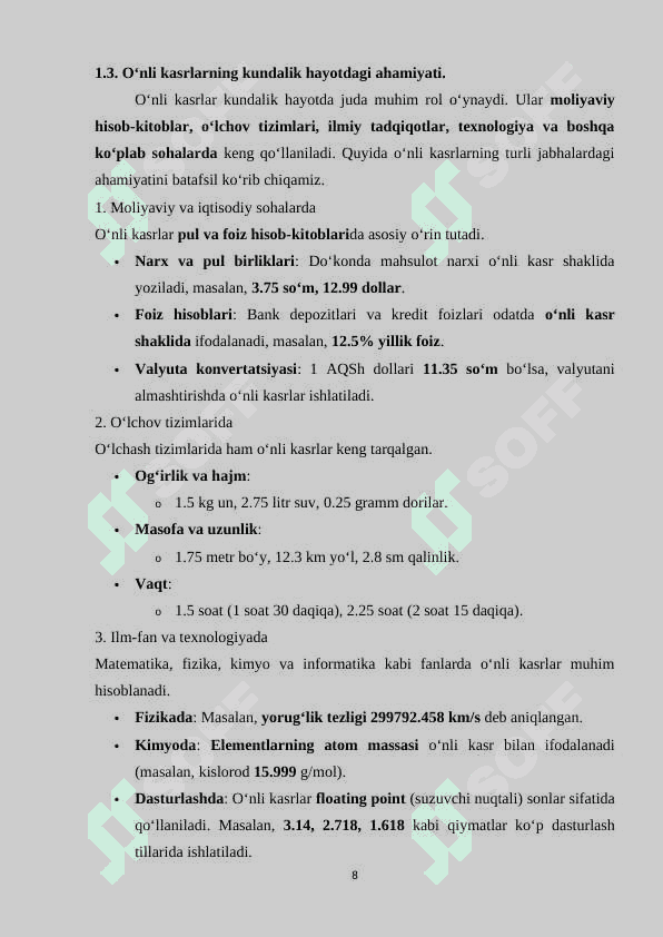 O‘NLI KASRNI TO‘G‘RI KASR KO‘RINISHDA IFODALASH 8