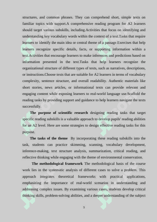 DESIGNING READING TASKS TO DEVELOP PUPIL’S READING SUBSKILLS FOR A2. 4