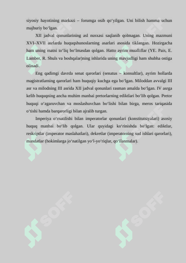 Qadimgi davrda Rim huquqi manbalaringing rivojlanishi 3