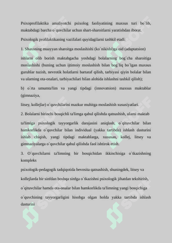 Psixalogik tashviqot ta'lim tizmida psixalogik vazifalar sifatida 3