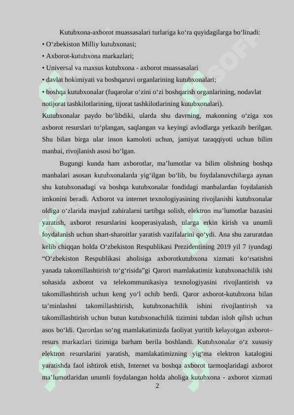 Kutubxonalarning zamonaviy rivojlanishdagi muammolari va istiqbolari 2