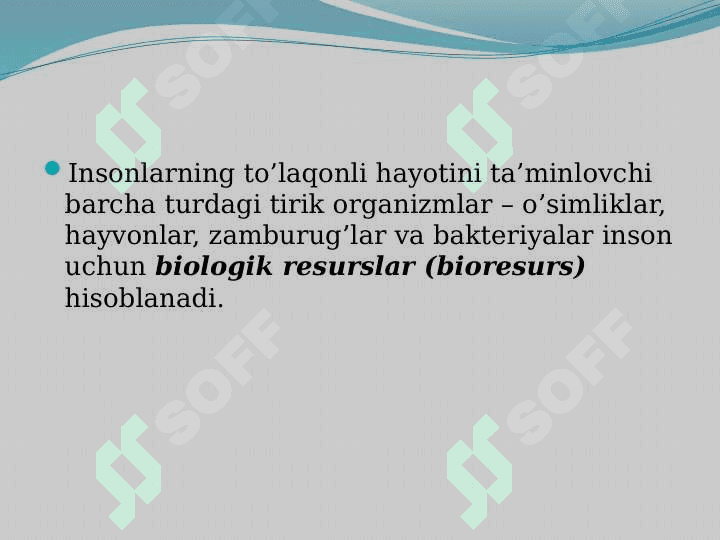 BIOLOGIK RESURSLAR VA ALOHIDA MUHOFAZA QILINADIGAN HUDUDLAR 3