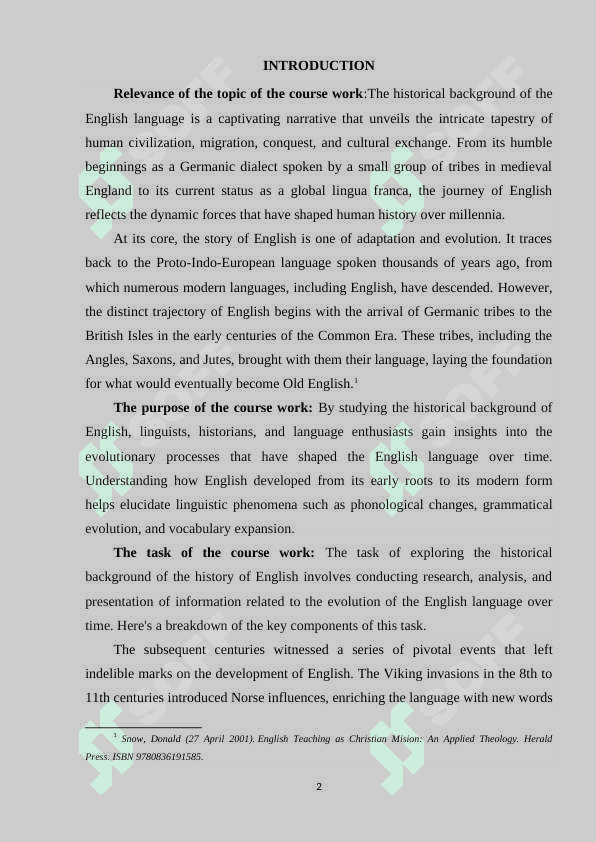 HISTORICAL BACKGROUND OF THE HICTORY OF ENGLISH 2