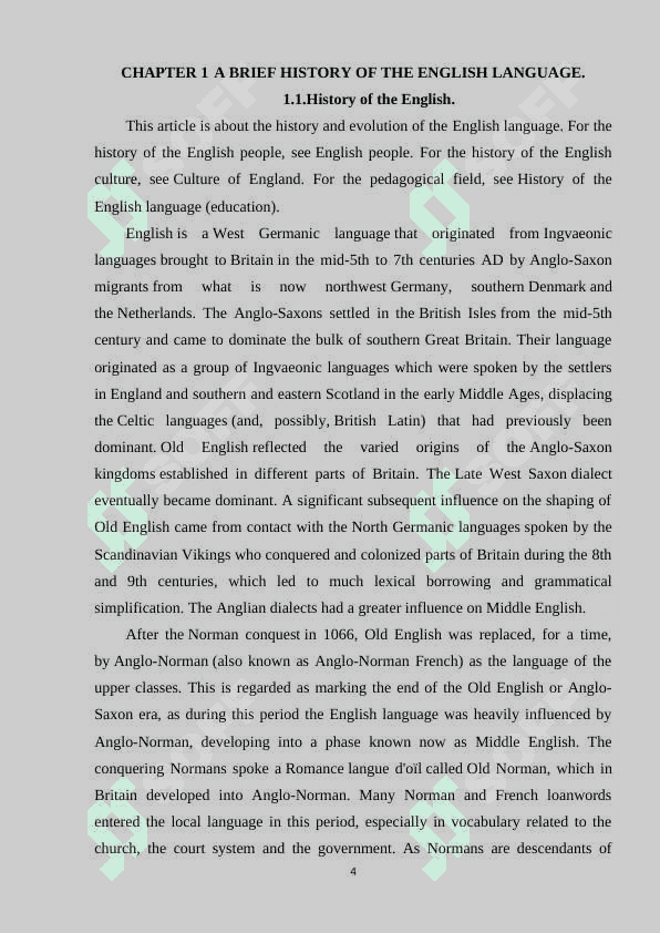 HISTORICAL BACKGROUND OF THE HICTORY OF ENGLISH 4
