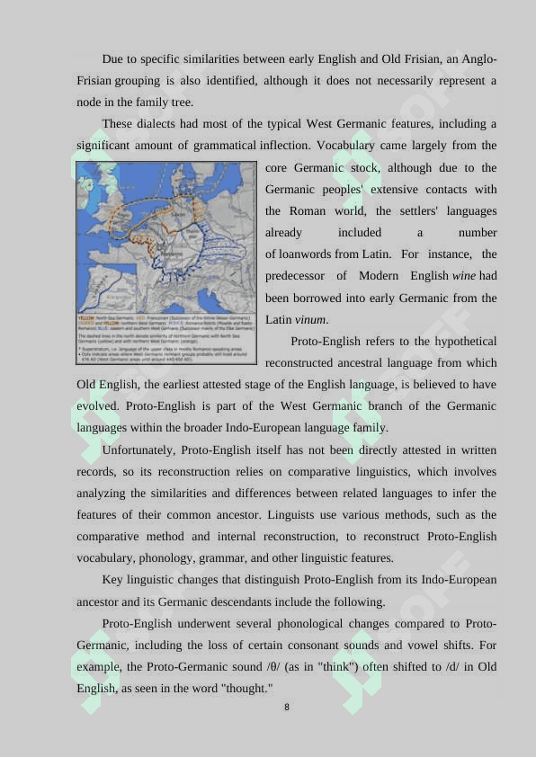 HISTORICAL BACKGROUND OF THE HICTORY OF ENGLISH 8
