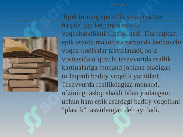 Epik tur va uning janrlari 2
