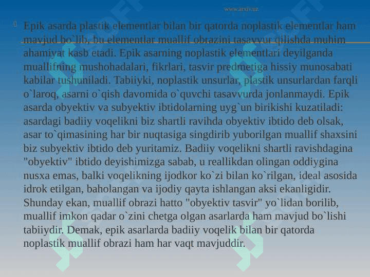 Epik tur va uning janrlari 3