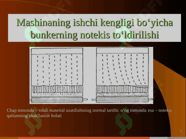 Tarash mashinalarini ta’minlash. 5