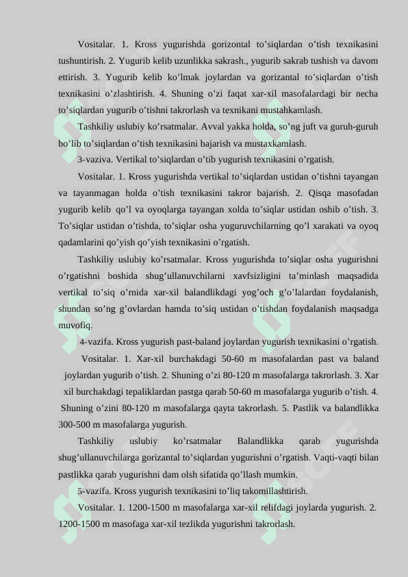 Kross yugurish texnikasi asoslari 8