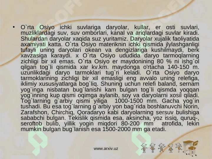 O`rta Osiyoning ichki suvlari 3