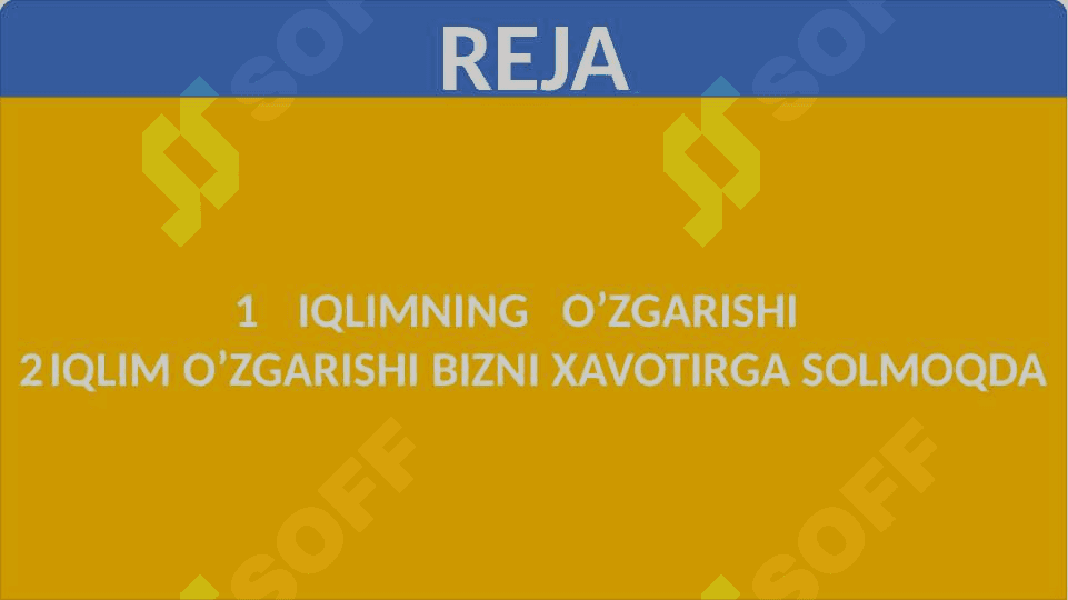 IQLIM O`ZGARISHI VA EKOLOGIK MASALALAR 2