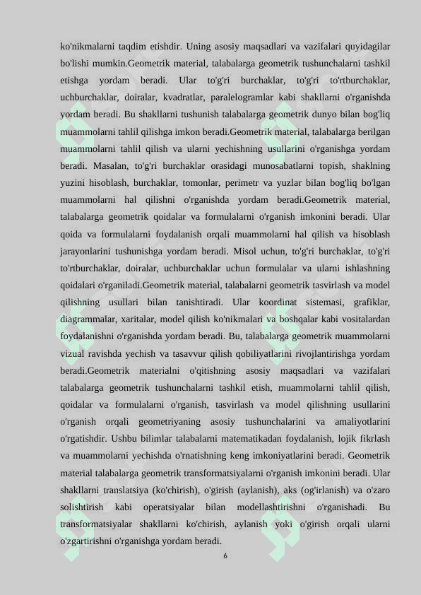 2-SINFDA GEOMETRIK MATERIAL USTIDA ISHLASH. 5