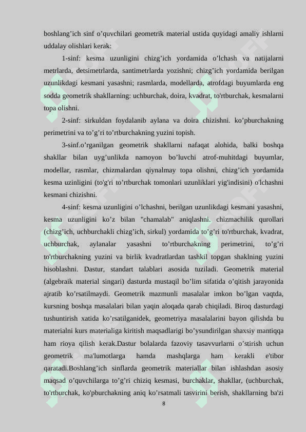 2-SINFDA GEOMETRIK MATERIAL USTIDA ISHLASH. 7