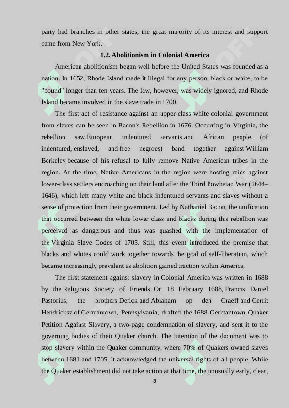 THE CONCEPT OF ABOLITIONISM IN AMERICAN LITERATURE 8