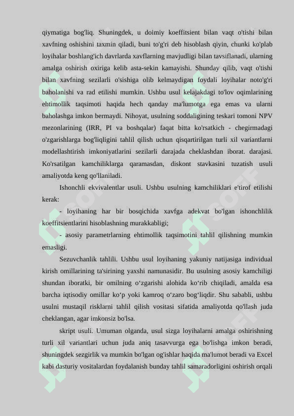 Risk sharoitida investitsiya loyihalari tahlili. 4