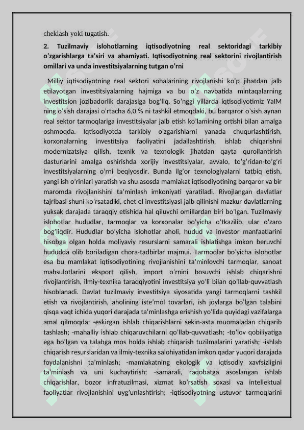 Iqtisodiyotning real sektoriga investitsiyalarni yoʻnaltirish 8