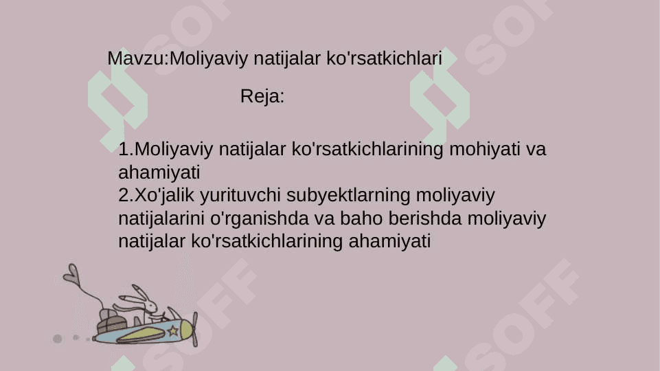 Moliyaviy natijalar ko'rsatkichlari 2