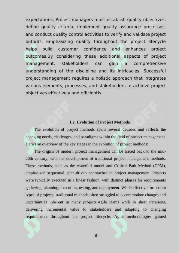 Project methods. 8