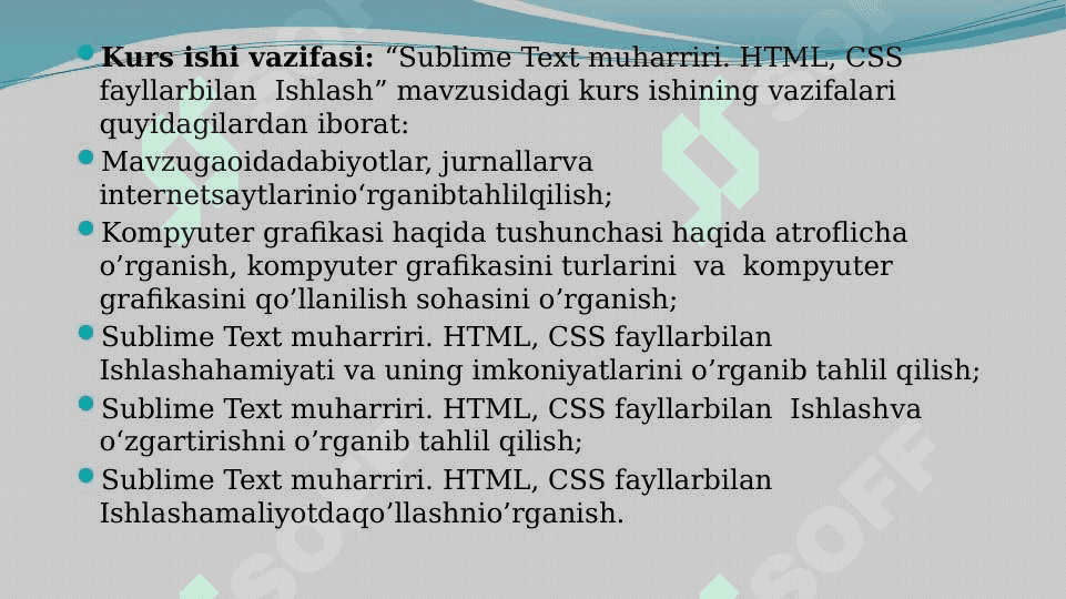 KOMPYUTER GRAFIKASI VA WEB DIZAYN” FANIDAN TAQDIMOT 7