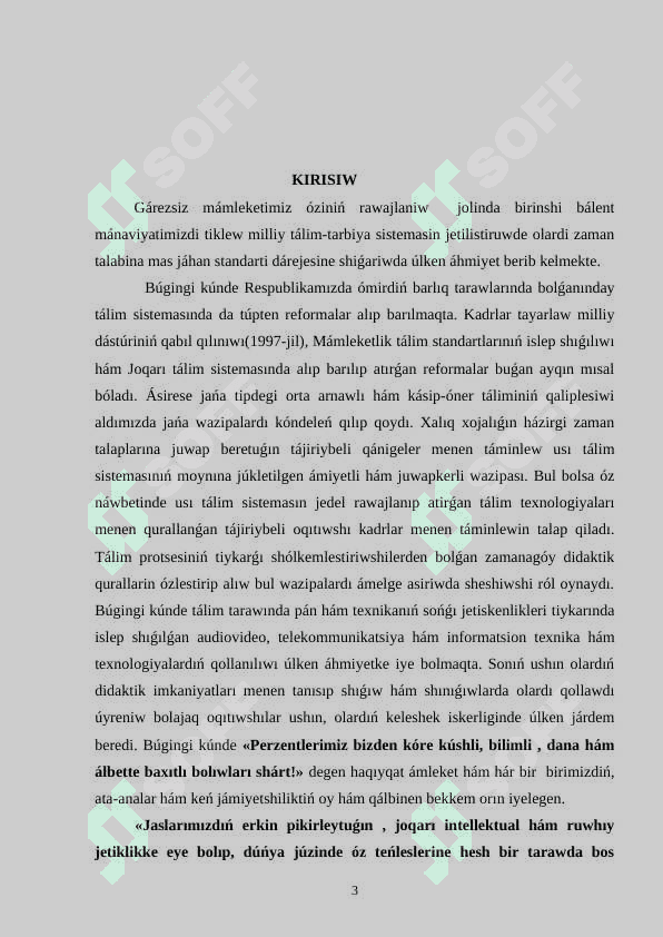 #kurs jumisi 3