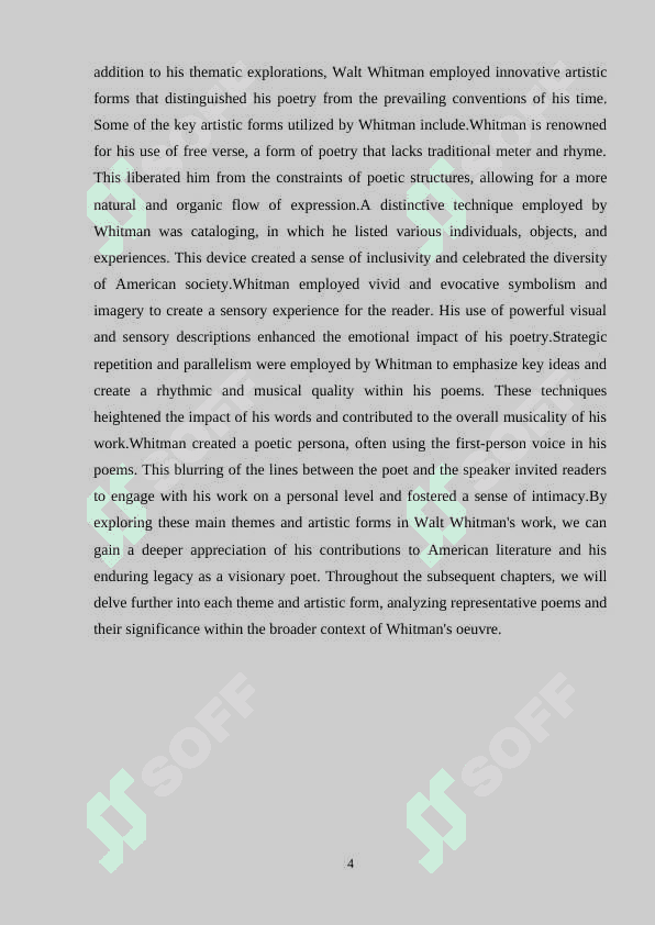 THE MAIN THEMES AND ARTISTIC FORMS OF WALT  WHITMAN'S WORK 3
