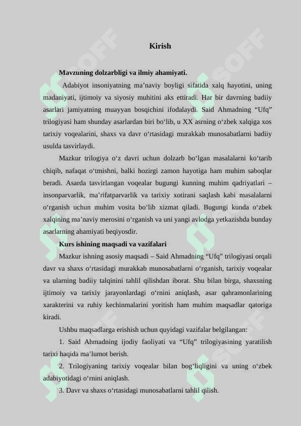 Said Ahmadning “Ufq” trilogiyasida davr va shaxs talqini” 3