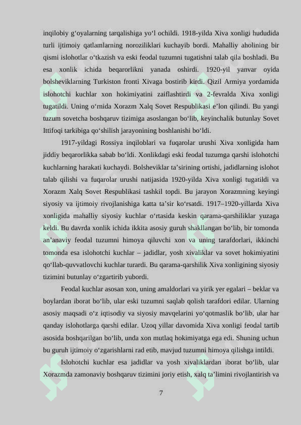 Xorazm Xalq Sovet Respublikasining tashkil topishi 7