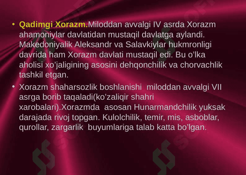 O'RTA OSIYO ILK O'RTA ASRLAR DAVLATLARI. 4