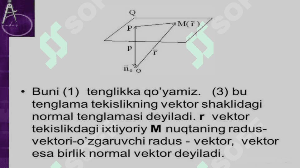 TEKISLIKDAGI TO`G`RI CHIZIQ TENGLAMALARI 5