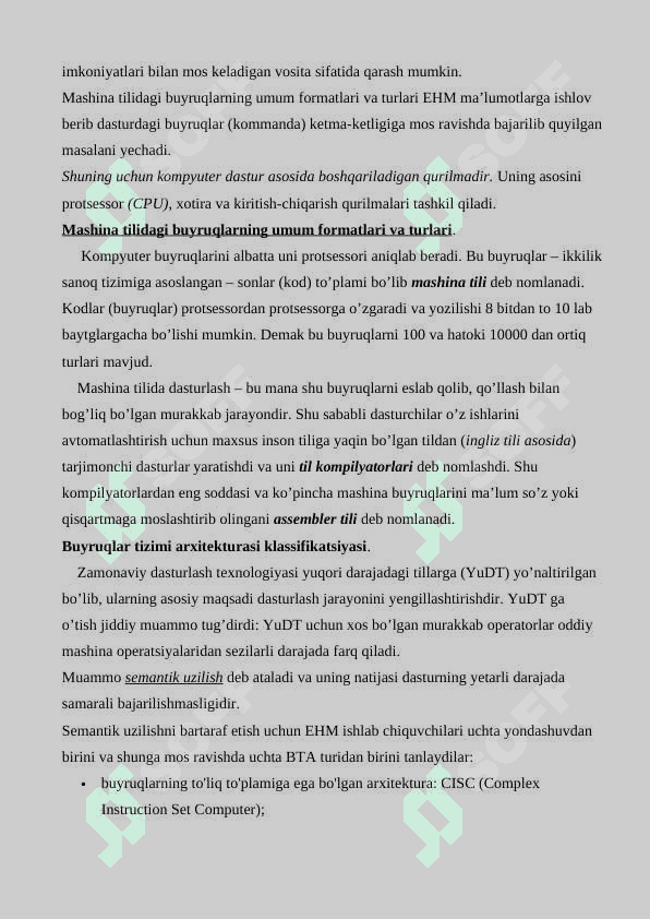 Buyruqlar tizimi arxitekturasi 3