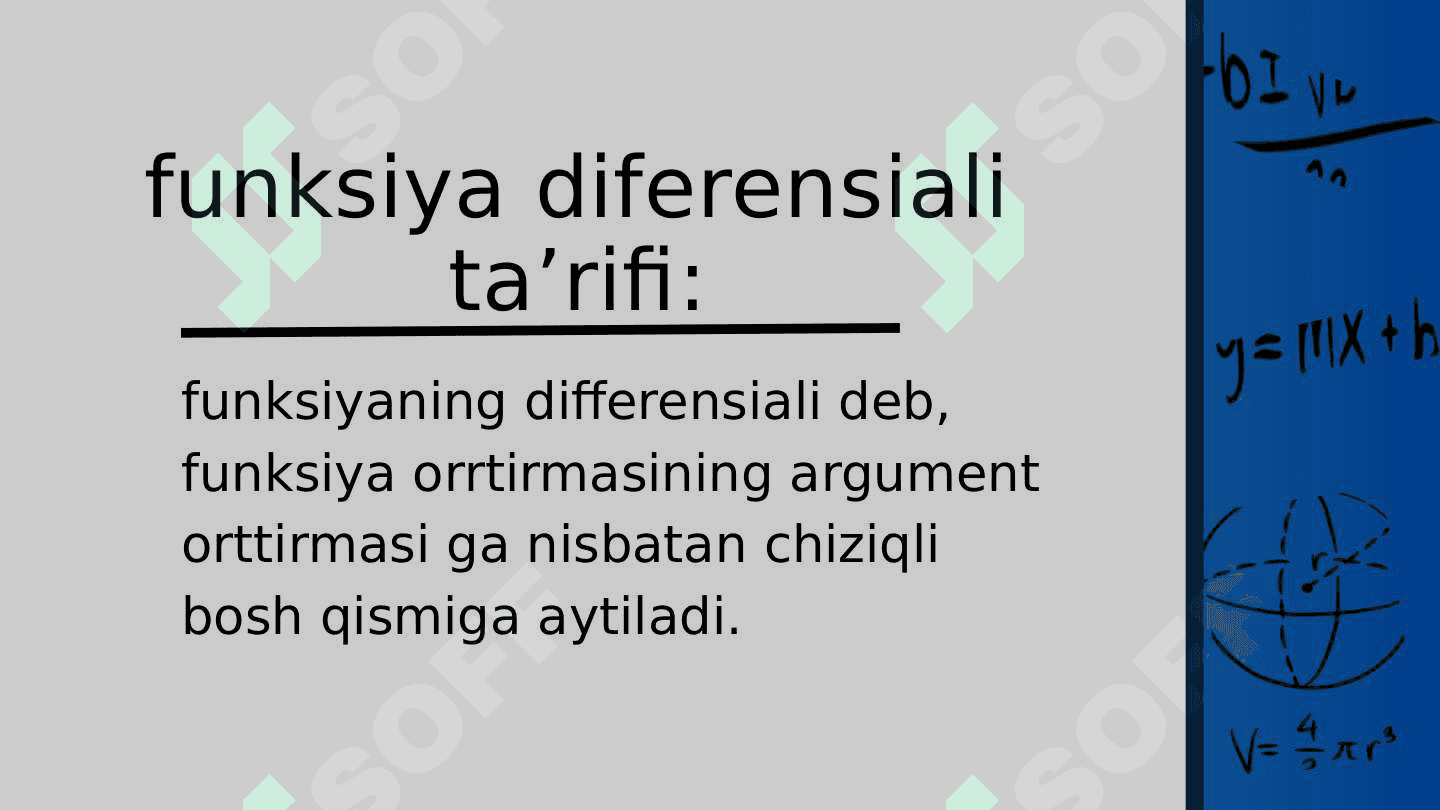 FUNKSIYA DIFFERENSIALI 3