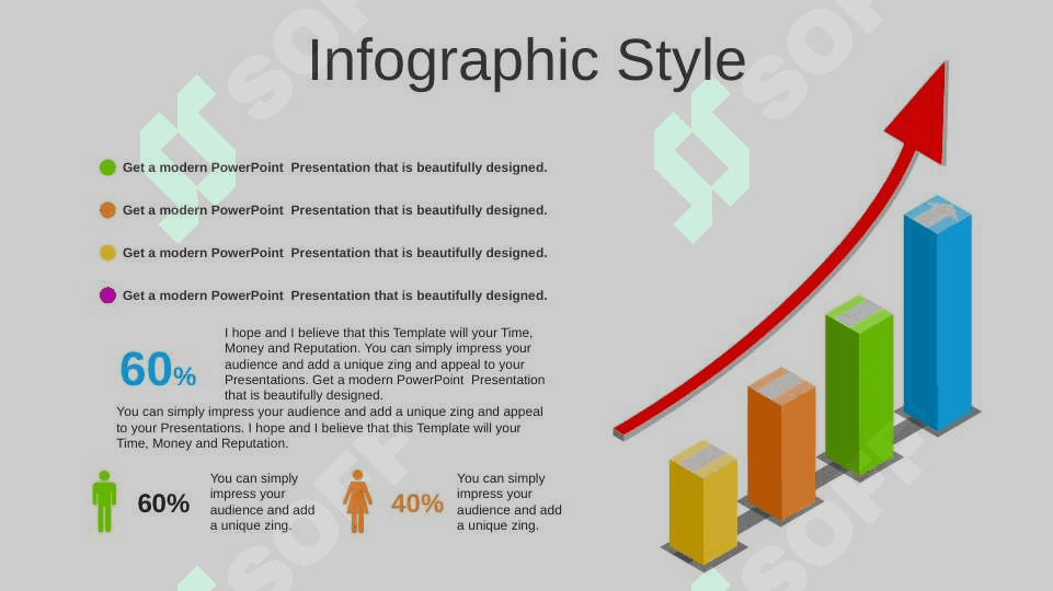 Financial Chart Red Arrow PowerPoint Templates 6