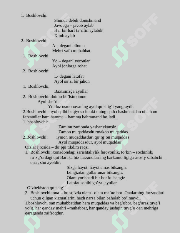 8-mart tadbir ssenatiysi. "Ayolni asragil elim" 2