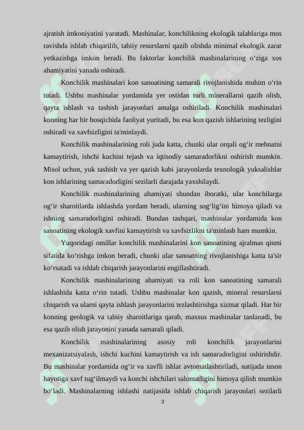 Konchilik mashinalarini texnik holati va ularni o'zgartirish sabablari 3