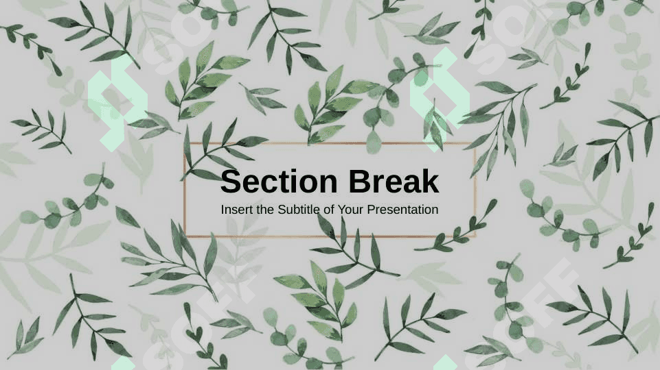Tabiat PowerPoint shablon, Natural Leaf PowerPoint Templates 2