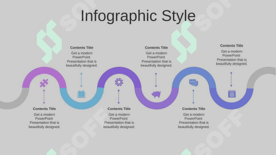 injenering PowerPoint shablon, Abstract Color Wave PowerPoint Templates 7