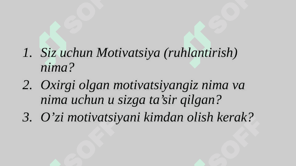 MOTIVATSIYA - MENEJMENT FUNKSIYASI SIFATIDA 2