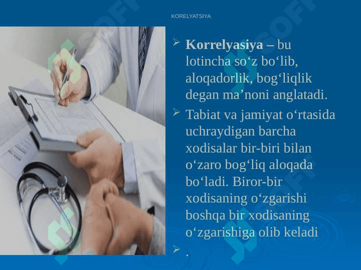 Korrelyatsiya koeffitsienti, uning baxolash usullari, statistik tahlil etishda qo‘llanilishi 2