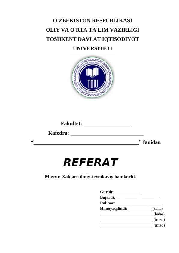 Xalqaro ilmiy-texnikaviy hamkorlik