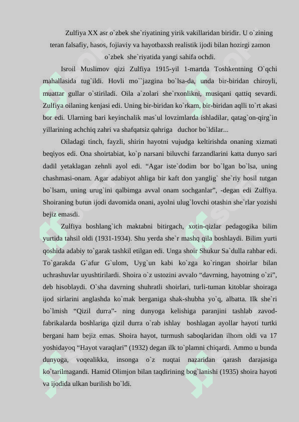Zulfiyaxonim referat 2
