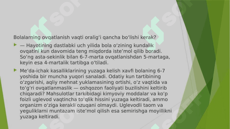 Bolalarni sogʻlom ovqatlanishini tashkil etish 4