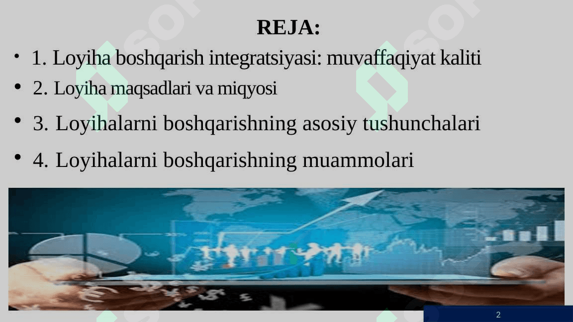 Loyihalarni boshqarish integrasiyasi 2