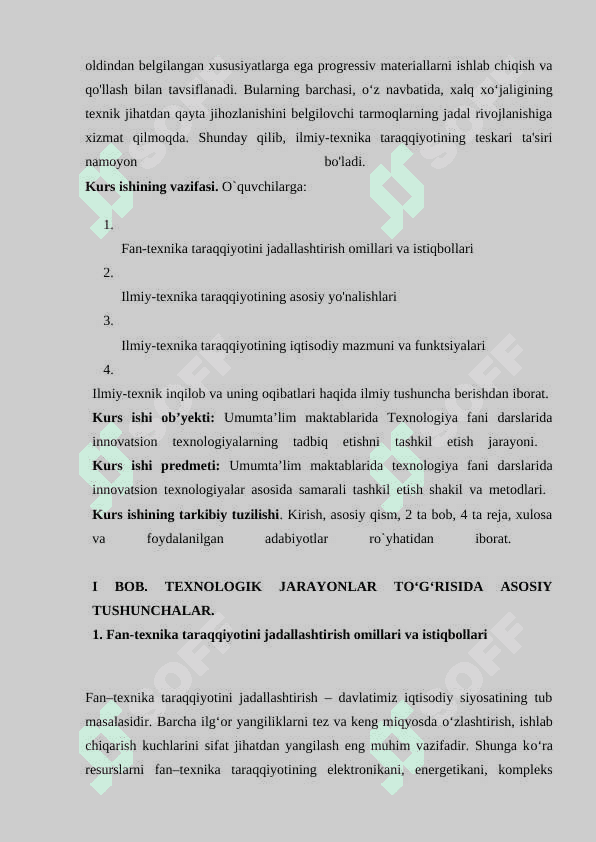 FAN TEXNIKA TARAQQIYOTINI JADALLASHTIRISH OMILLARI VA ISTIQBOLLARINI O`RGANISH 4