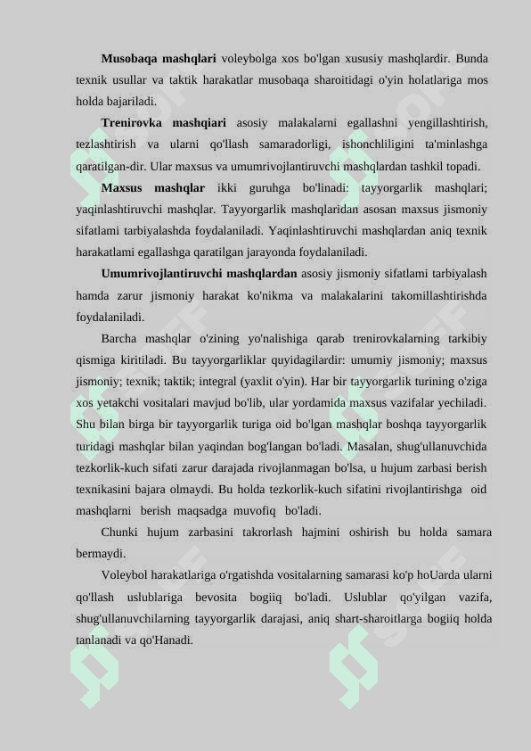 Valiybol o`yini o`rgatishda texnik tayyorligini oshuruvchi mashqlar 8