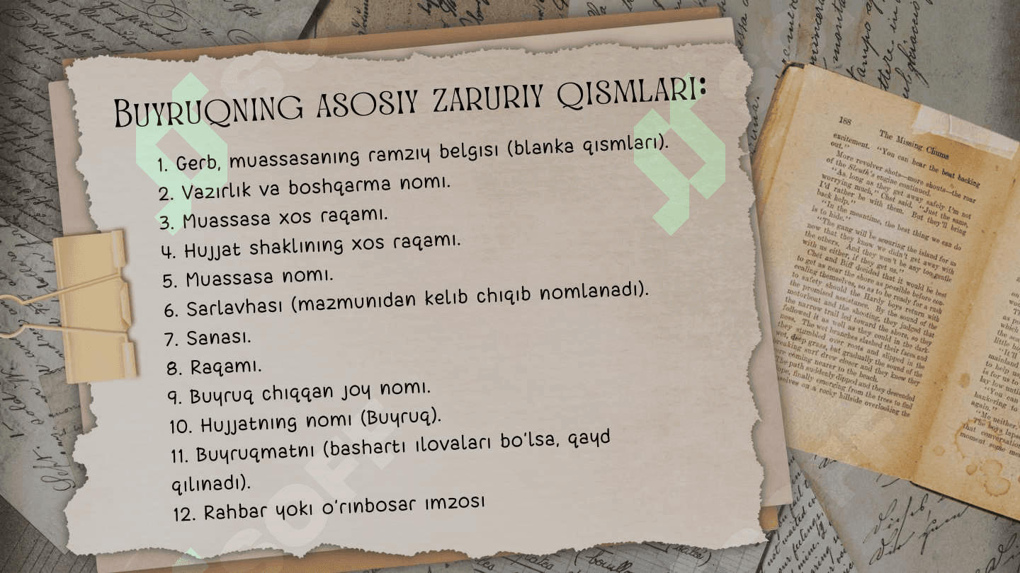 Buyruq,buyruqdan ko'chirma 4