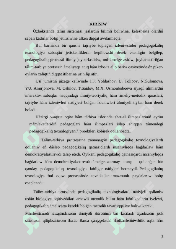 Blits – oyın texnologiyasın sabaq protsessinde engiziw jolları 3