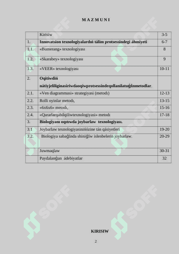 Innovatsion texnologiyalardıń tálim protsessindegi áhmiyeti hám waziyplari. 2