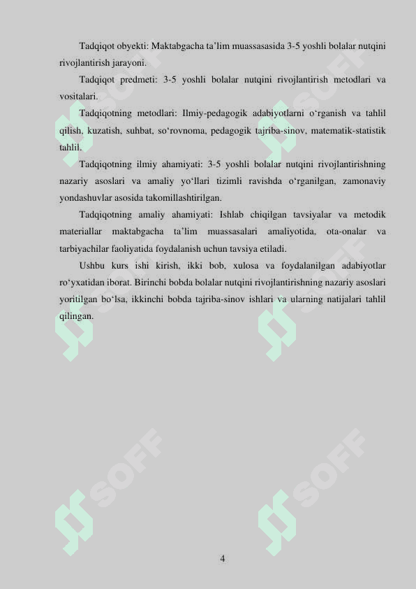 BOLALARNING 3 YOSHDAN 5 YOSHGACHA BO‘LGAN DAVRIDA NUTQINI RIVOJLANTIRISH. 4