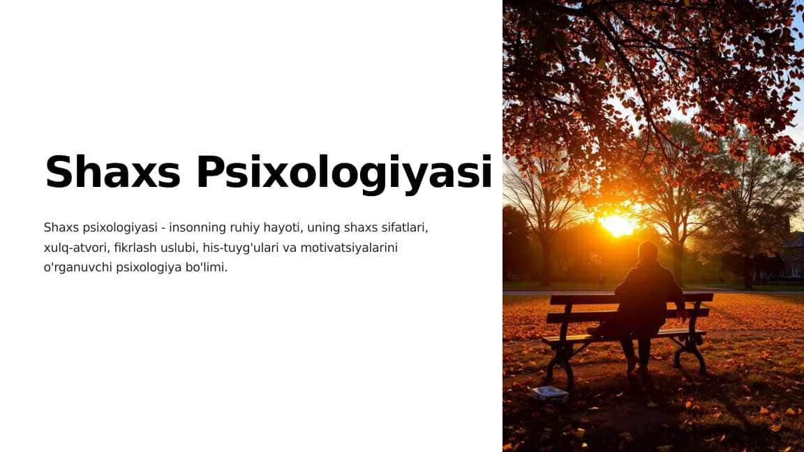 Shaxs Psixologiyasi