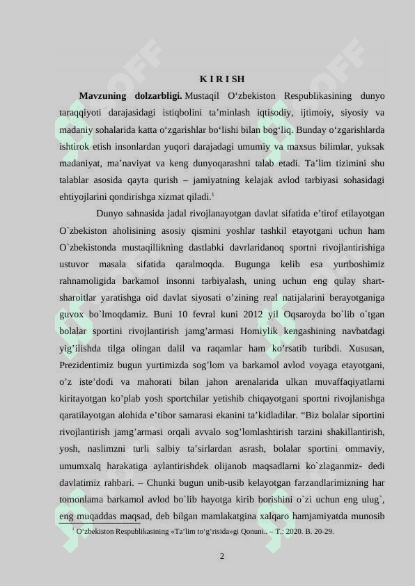 Musobaqa Nizomi va uni o‘tkazishning tashkiliy-uslubiy masalalari 2